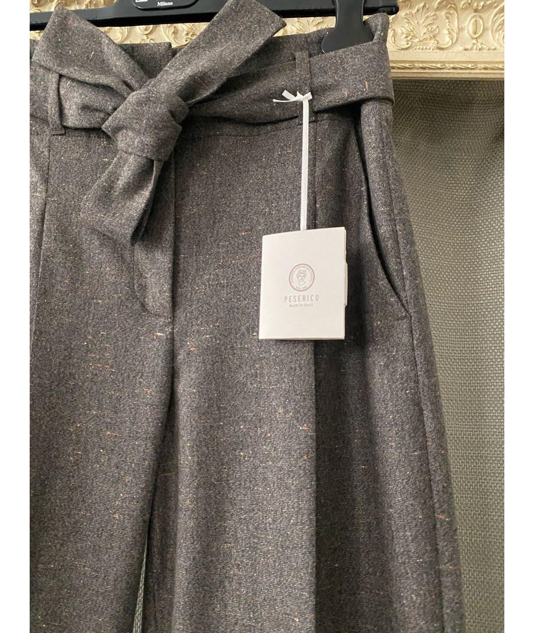 PESERICO Бежевые шерстяные брюки широкие, фото 7