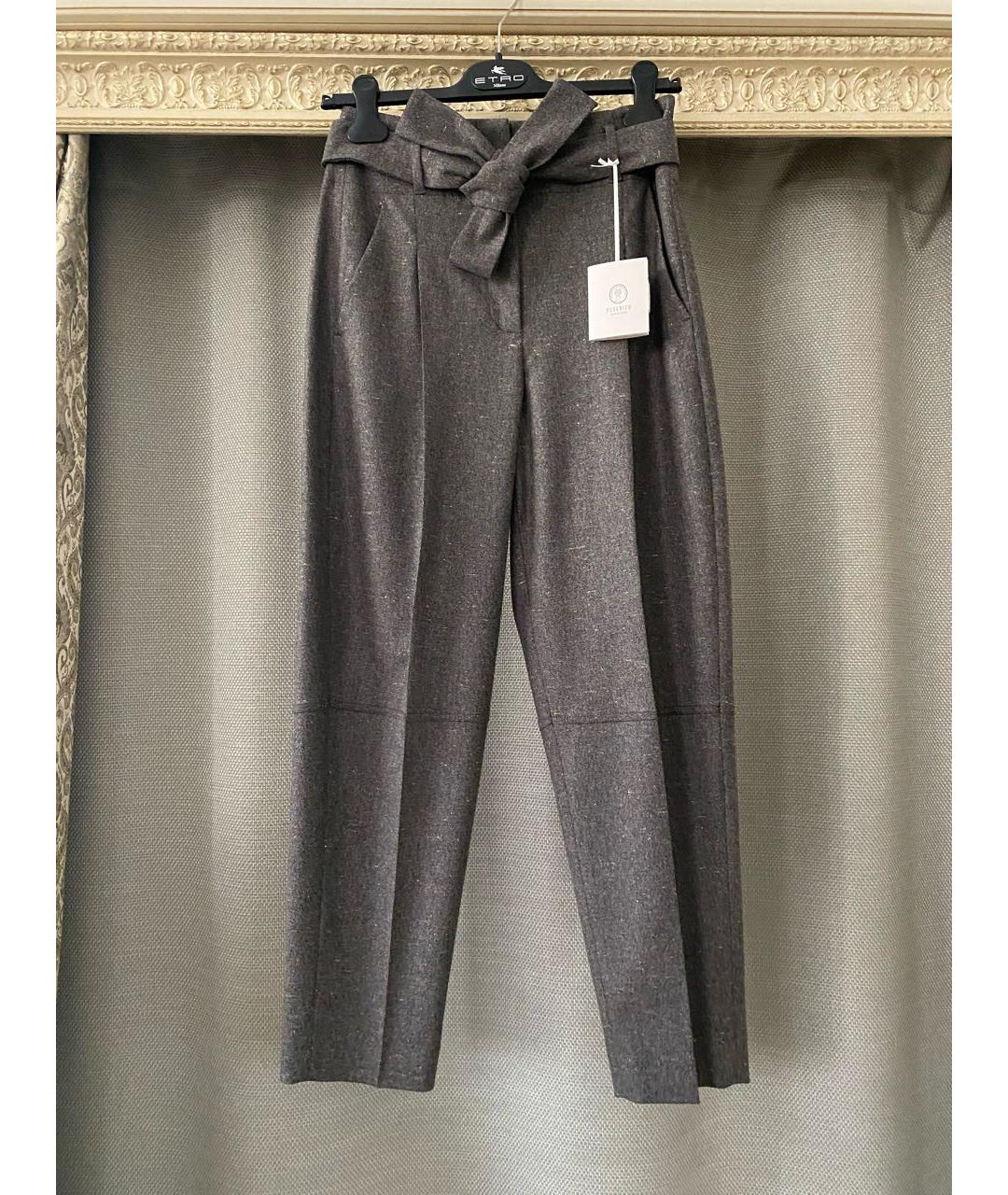 PESERICO Бежевые шерстяные брюки широкие, фото 8