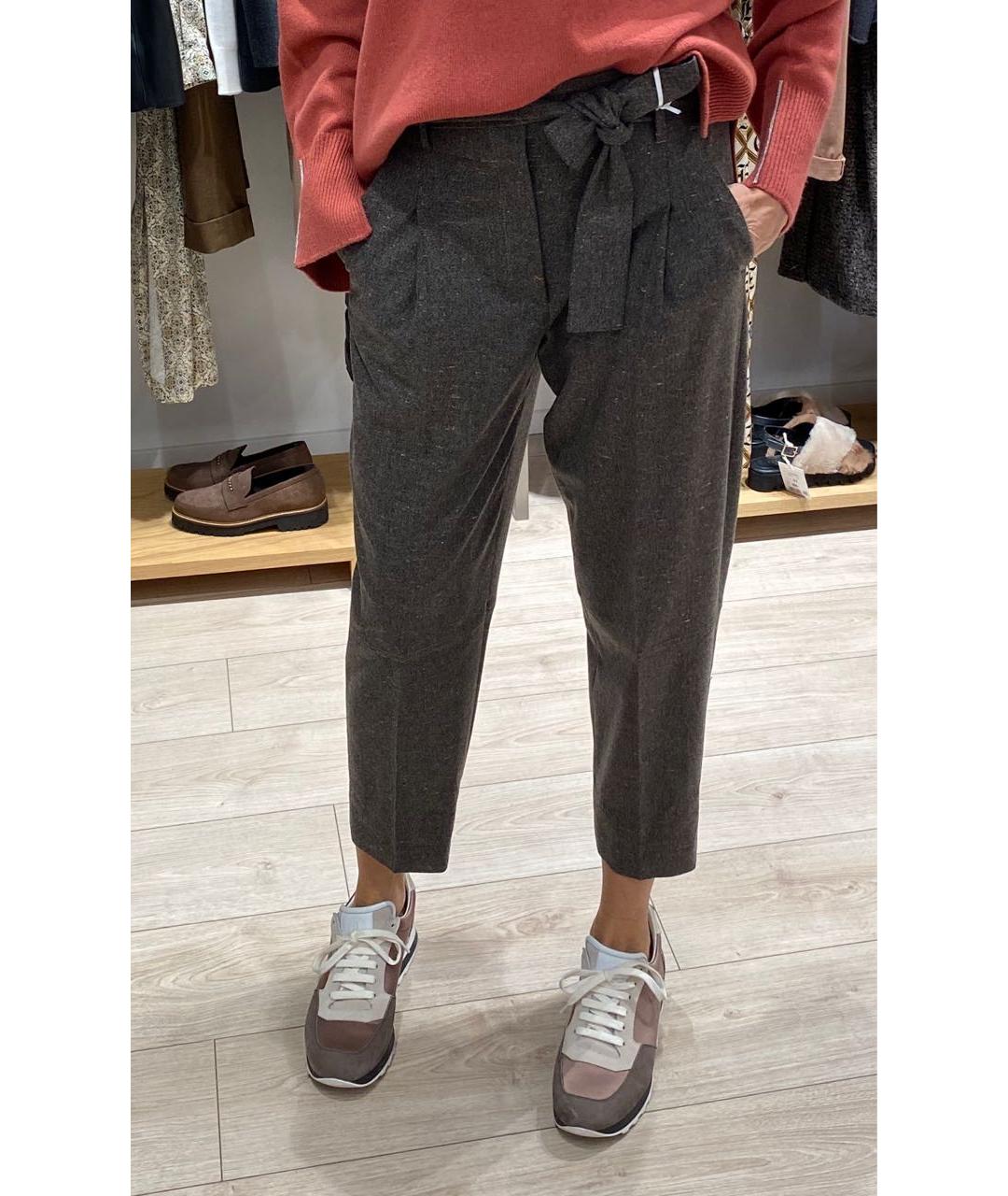 PESERICO Бежевые шерстяные брюки широкие, фото 2