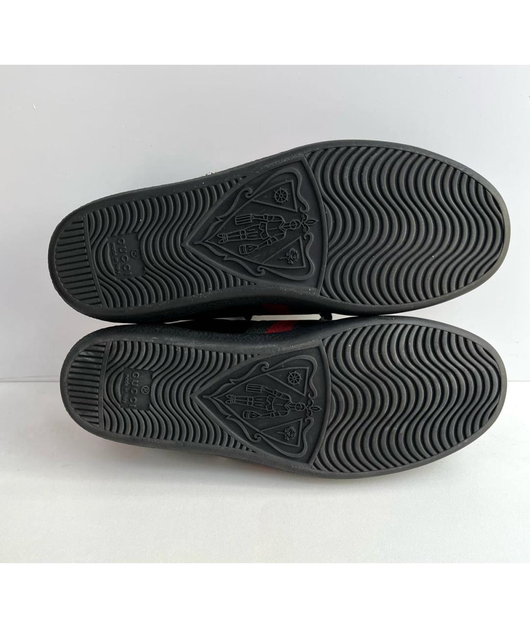 GUCCI Черные кожаные кеды, фото 6