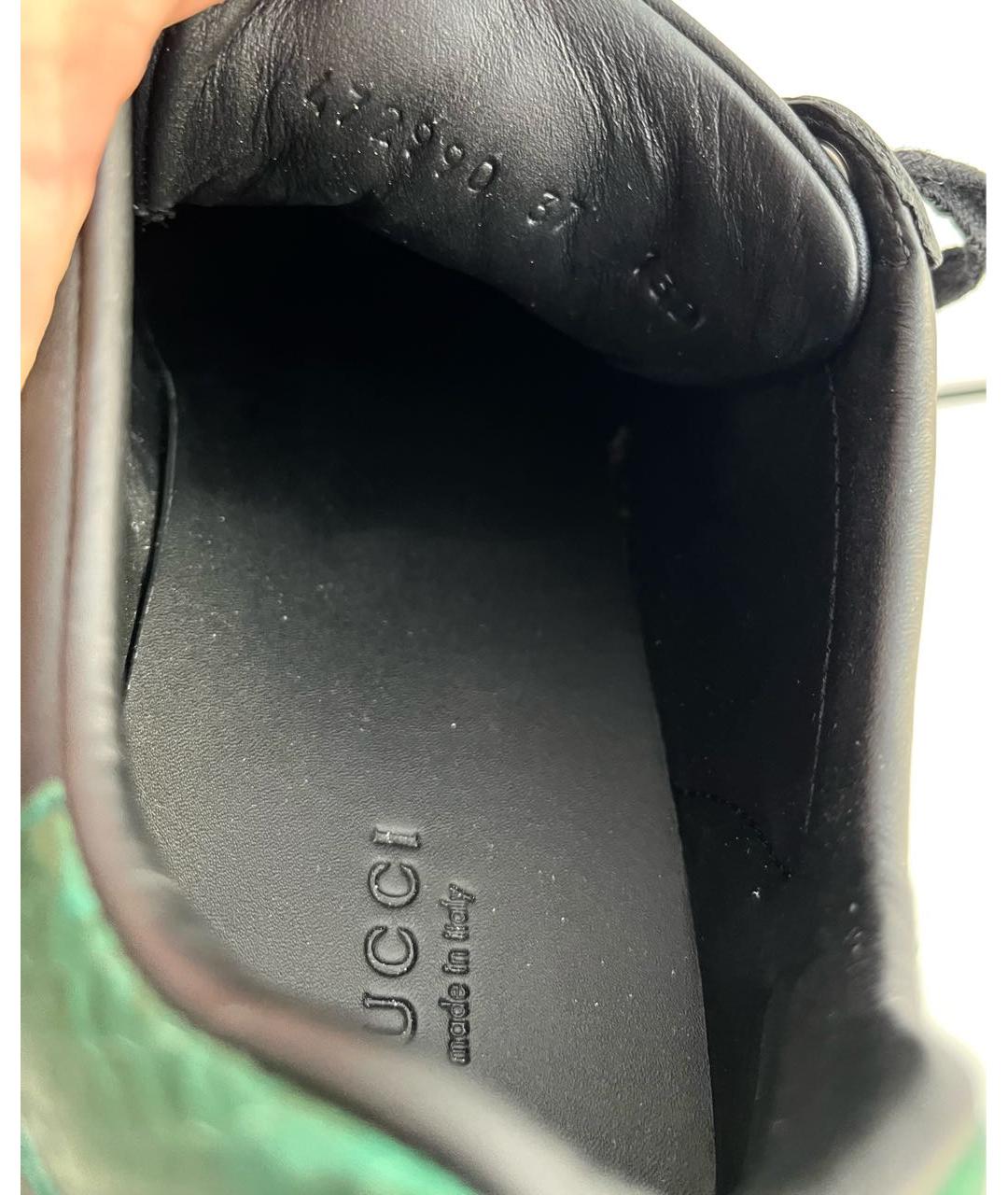 GUCCI Черные кожаные кеды, фото 8