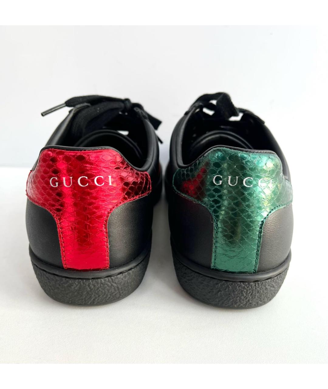 GUCCI Черные кожаные кеды, фото 5