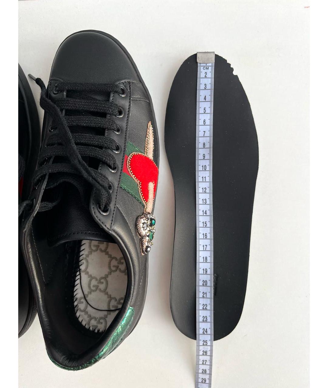 GUCCI Черные кожаные кеды, фото 7