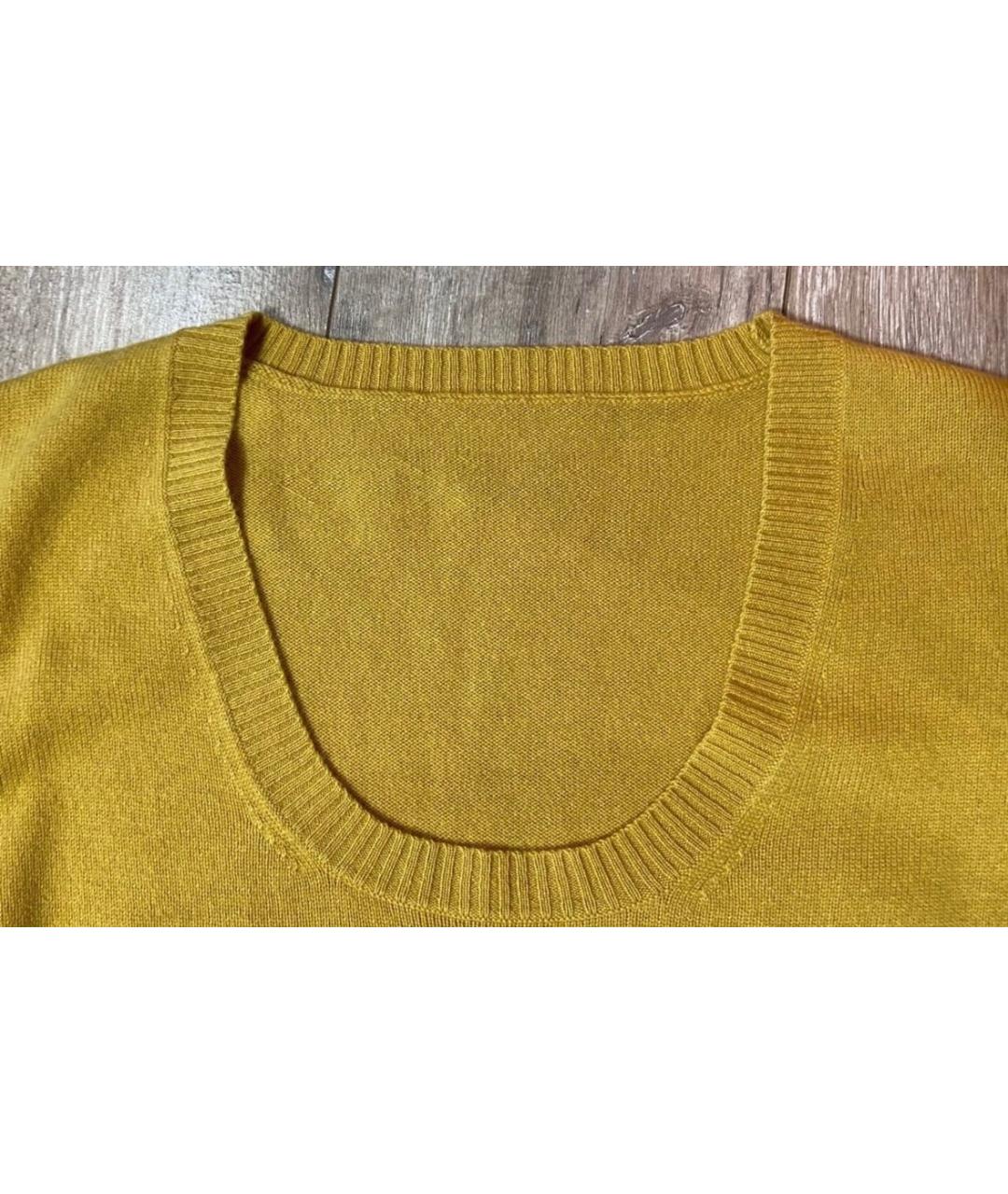 MAX MARA Горчичный кашемировый джемпер / свитер, фото 4