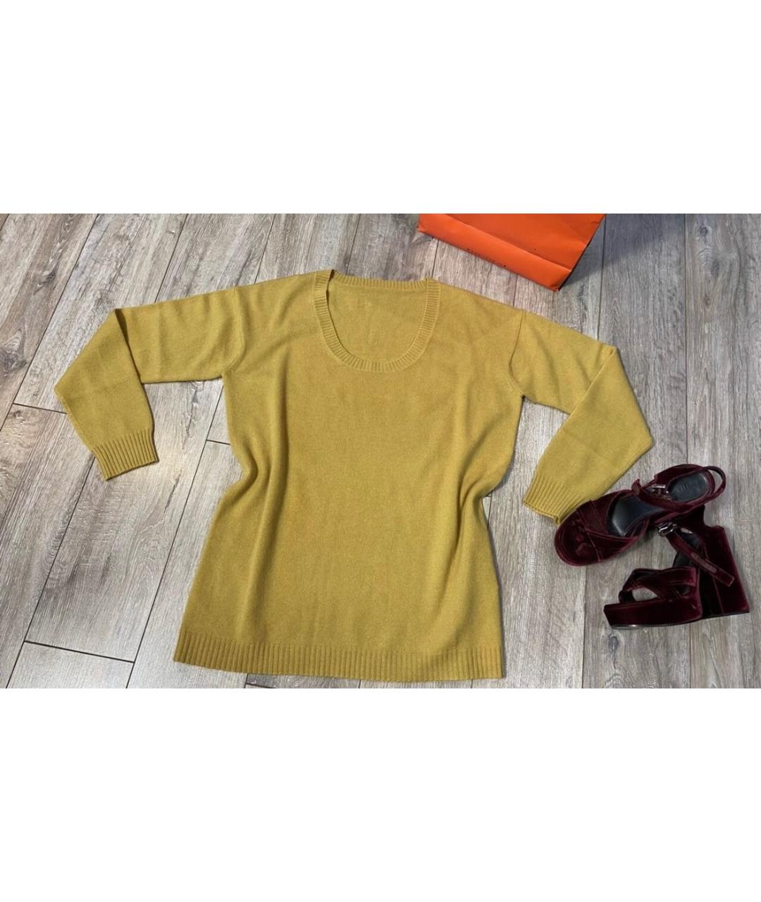 MAX MARA Горчичный кашемировый джемпер / свитер, фото 2