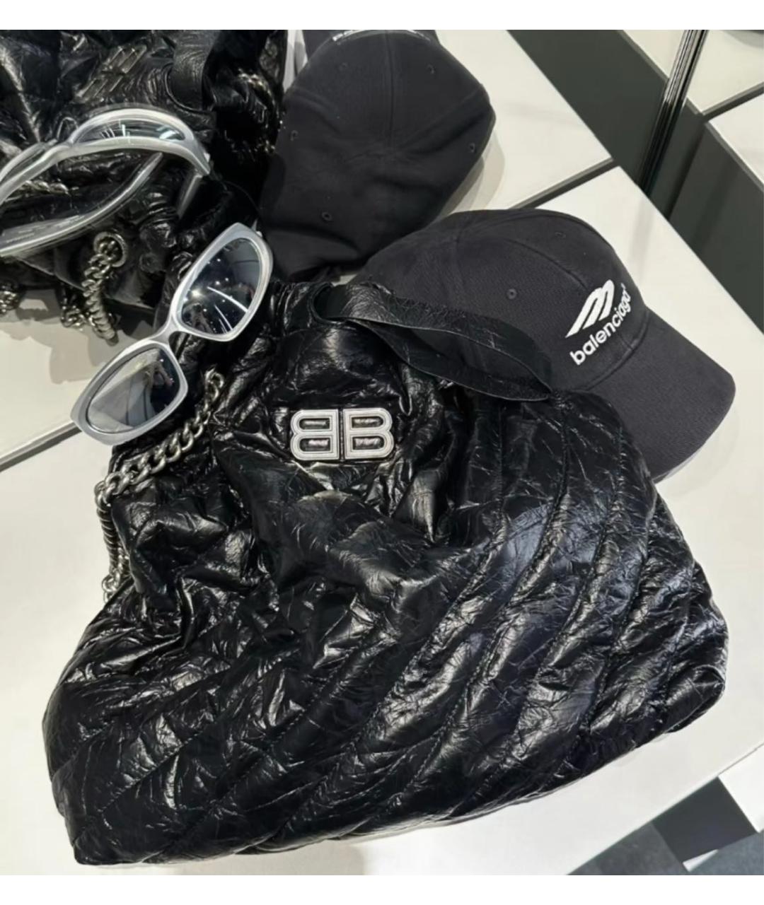 BALENCIAGA Черная кожаная сумка через плечо, фото 4