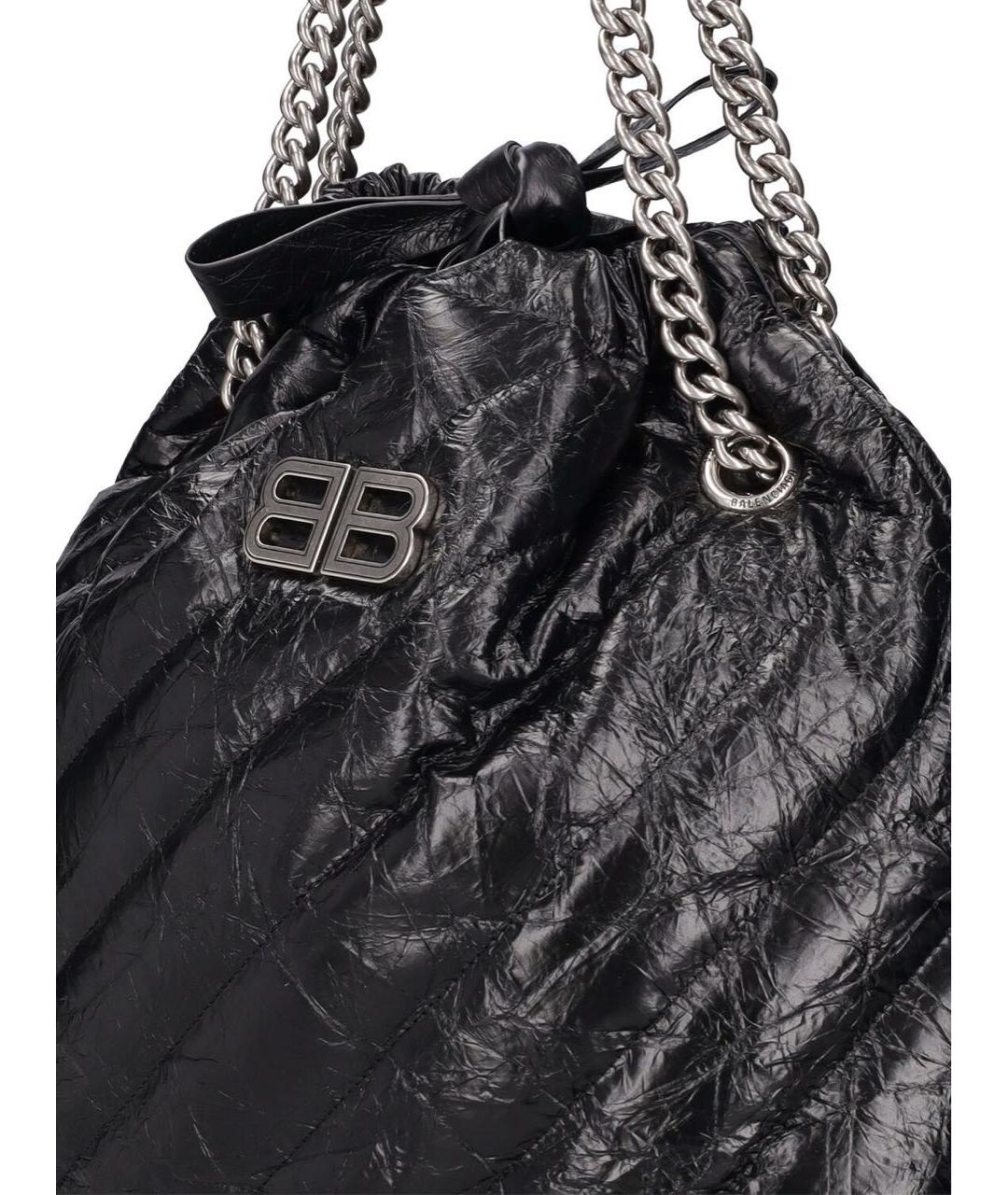 BALENCIAGA Черная кожаная сумка через плечо, фото 2