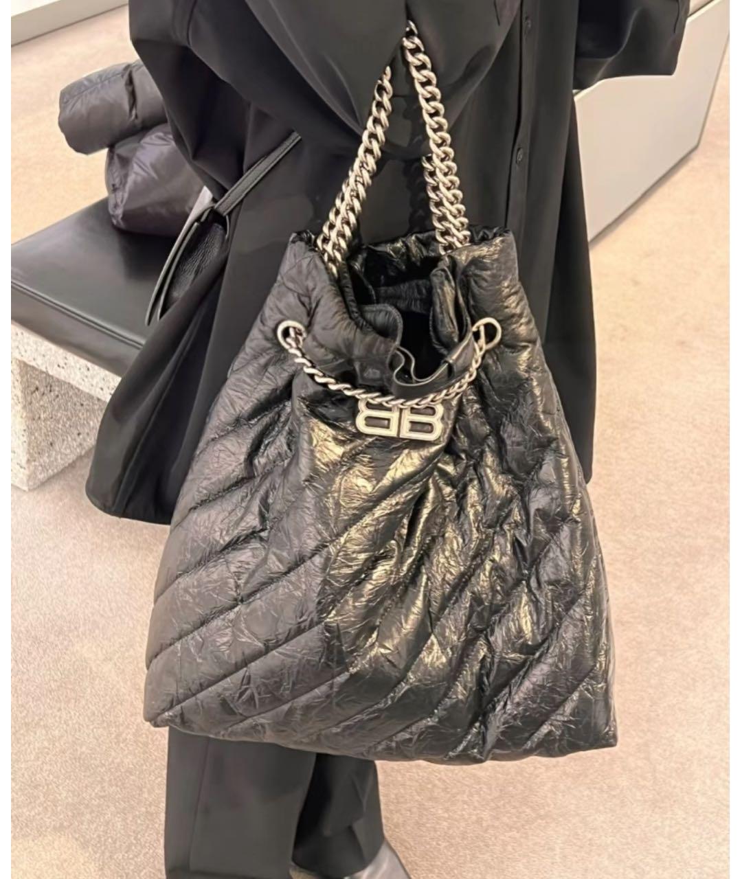 BALENCIAGA Черная кожаная сумка через плечо, фото 6