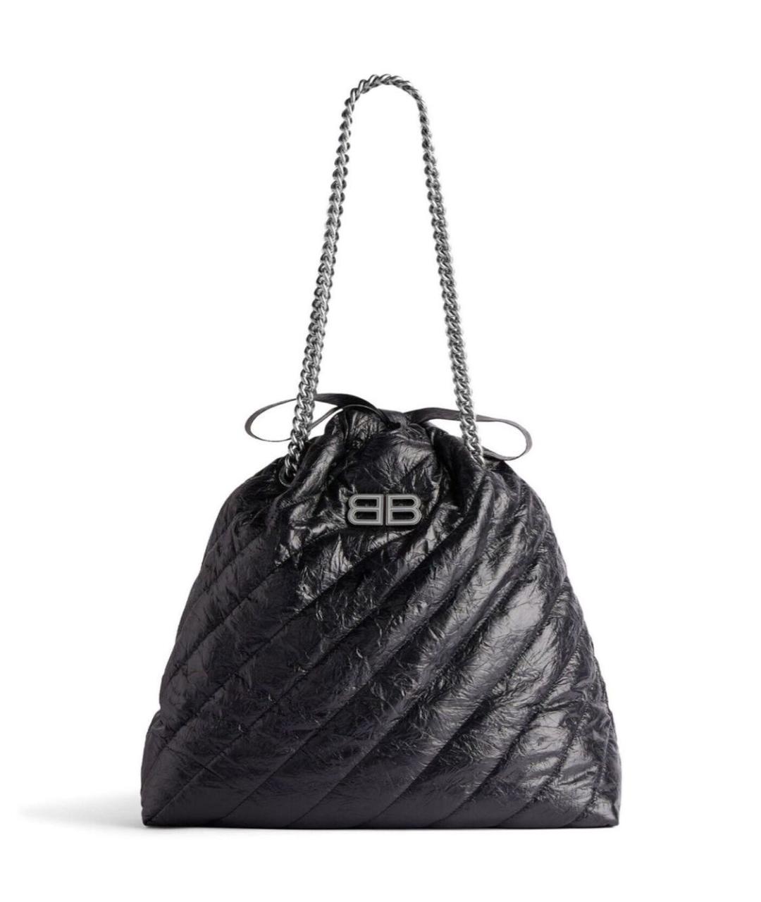 BALENCIAGA Черная кожаная сумка через плечо, фото 8