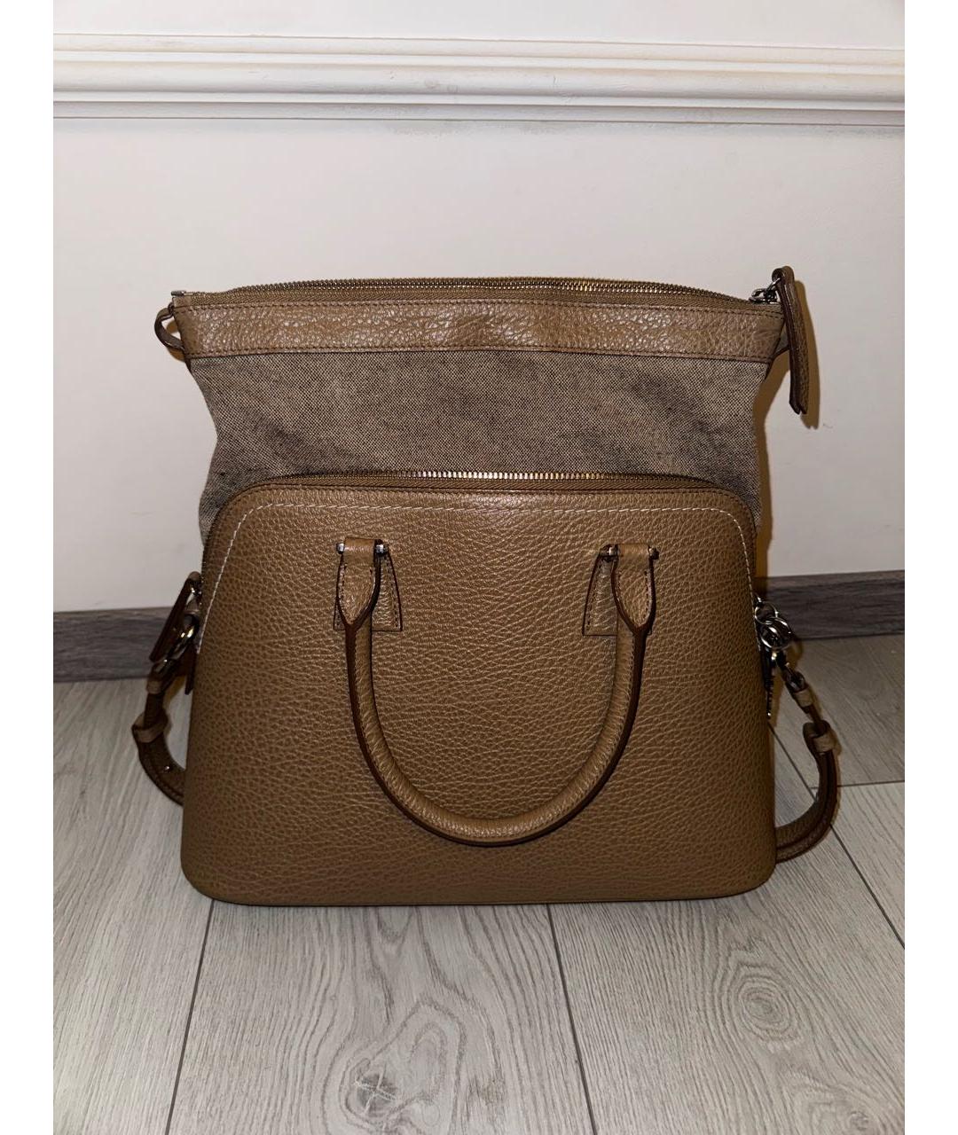 MAISON MARGIELA Бежевая кожаная сумка тоут, фото 2