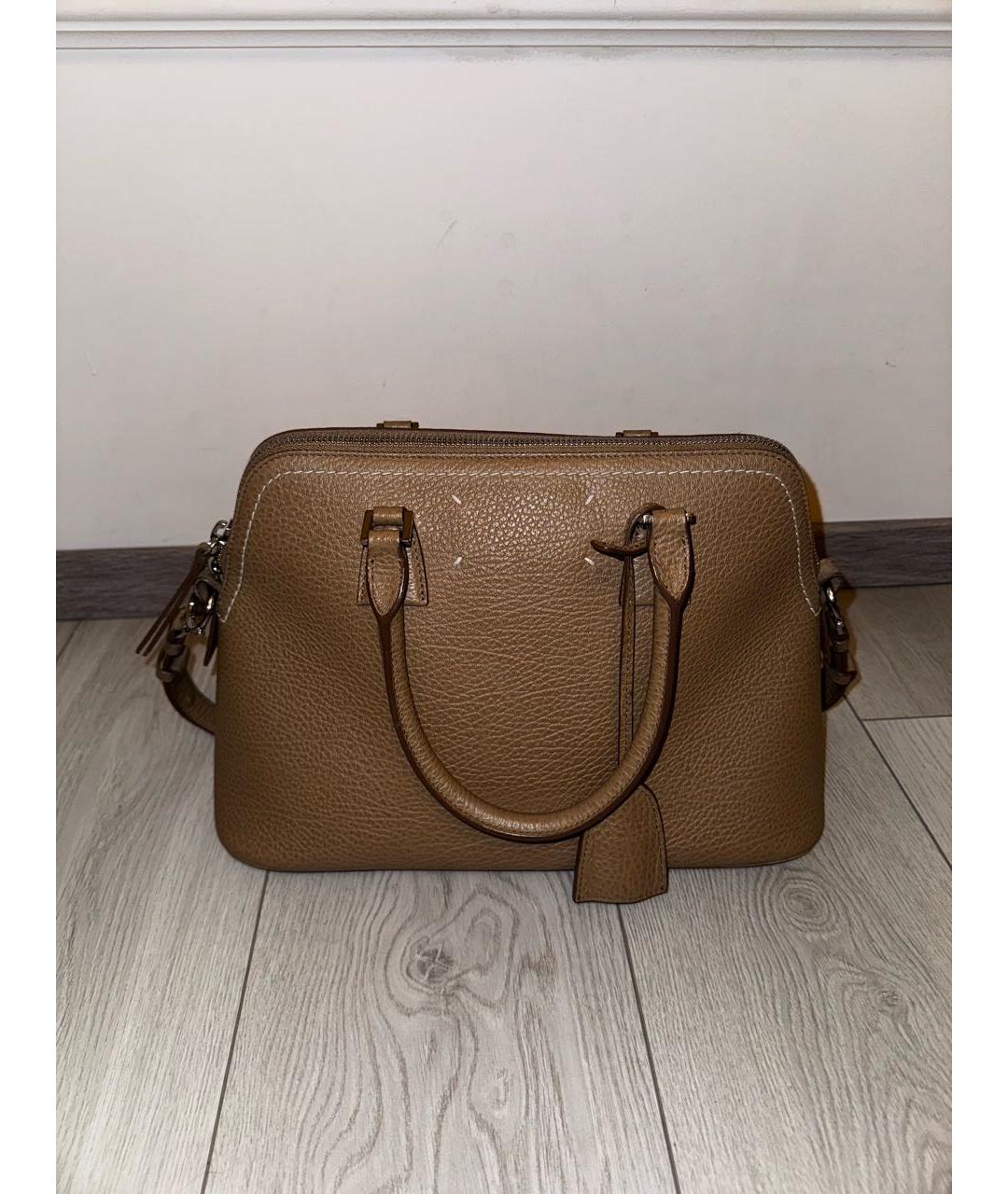 MAISON MARGIELA Бежевая кожаная сумка тоут, фото 3