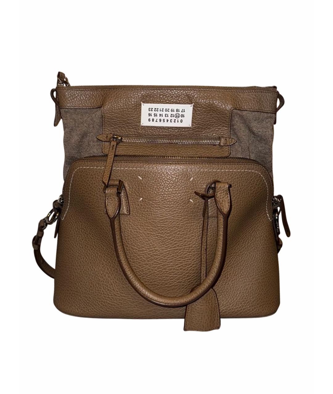 MAISON MARGIELA Бежевая кожаная сумка тоут, фото 1