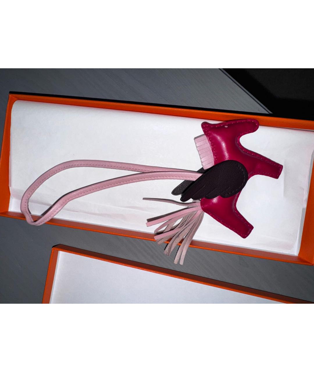 HERMES Розовый брелок, фото 4