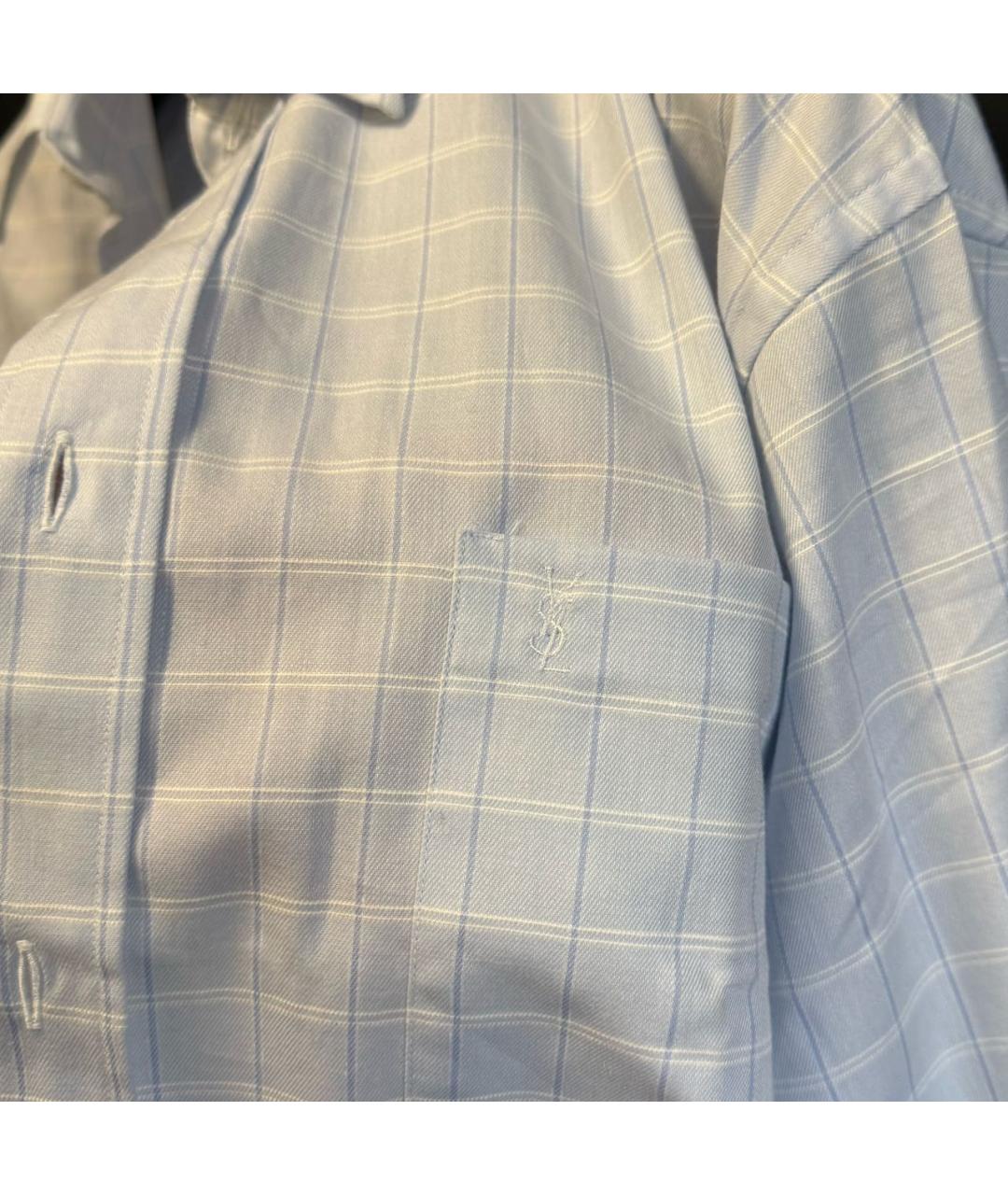 SAINT LAURENT Голубая хлопковая рубашка, фото 4