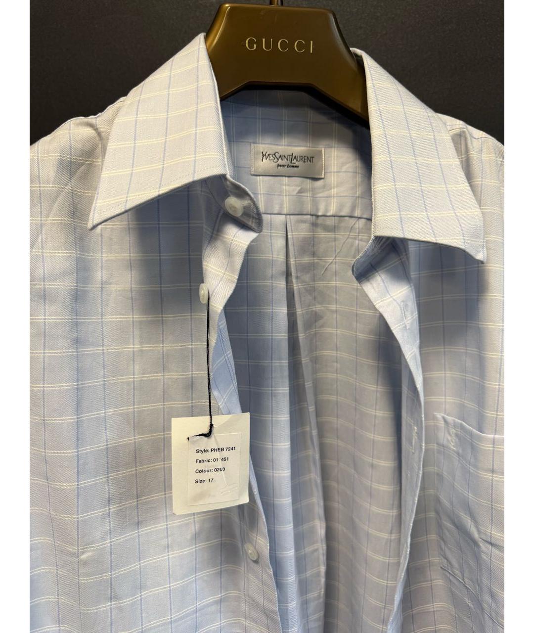 SAINT LAURENT Голубая хлопковая рубашка, фото 6