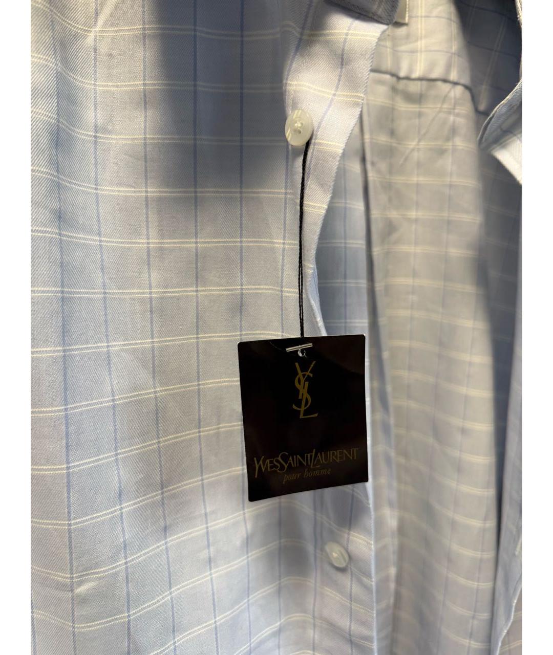 SAINT LAURENT Голубая хлопковая рубашка, фото 5