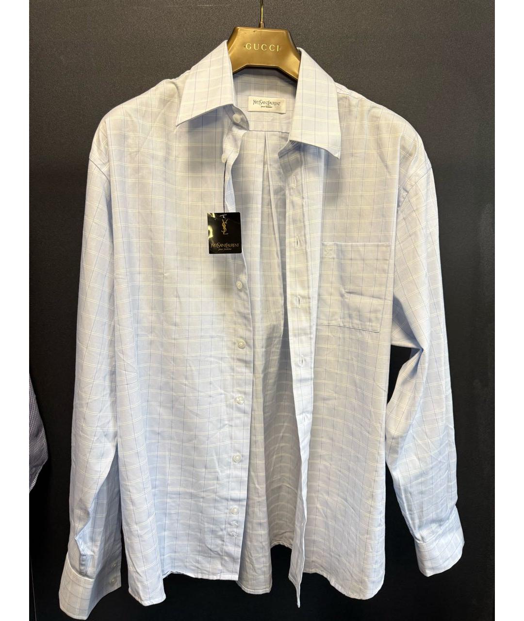 SAINT LAURENT Голубая хлопковая рубашка, фото 9