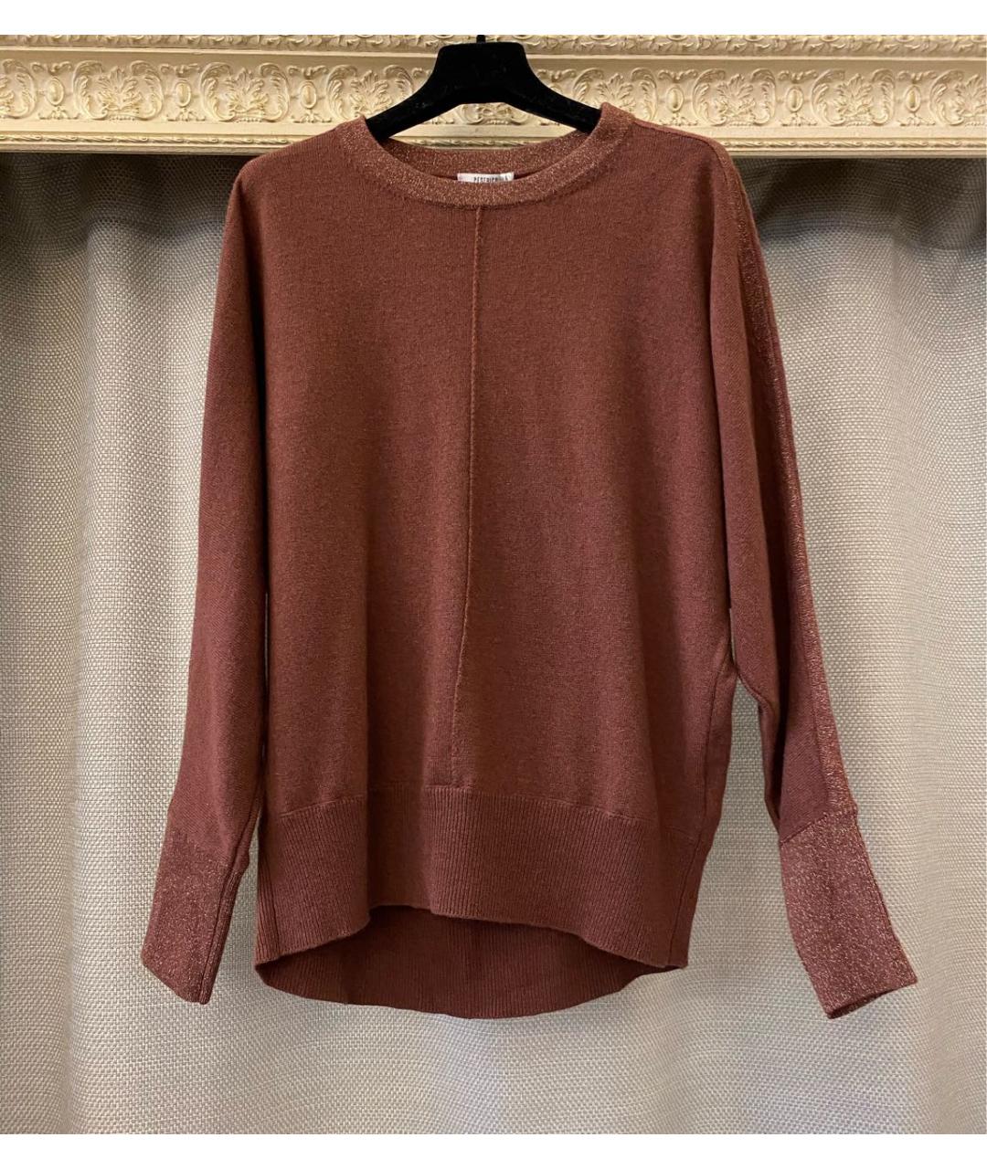 PESERICO Коричневый шерстяной джемпер / свитер, фото 4
