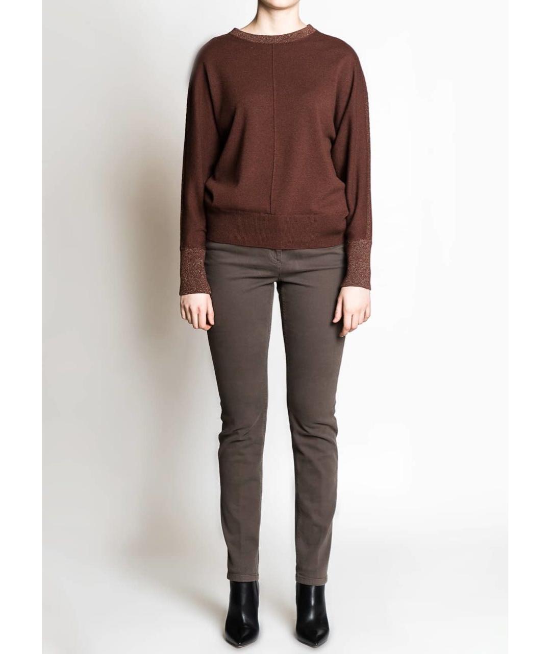 PESERICO Коричневый шерстяной джемпер / свитер, фото 3