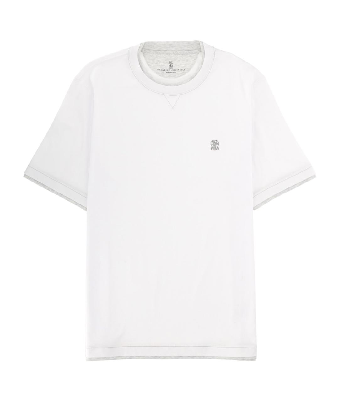 BRUNELLO CUCINELLI Белая хлопковая футболка, фото 1
