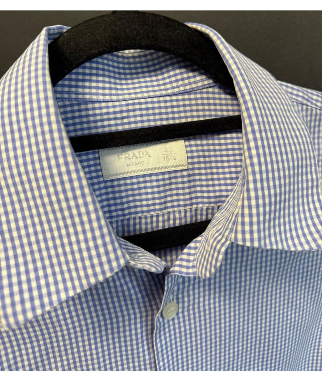 PRADA Голубая хлопковая рубашка, фото 5