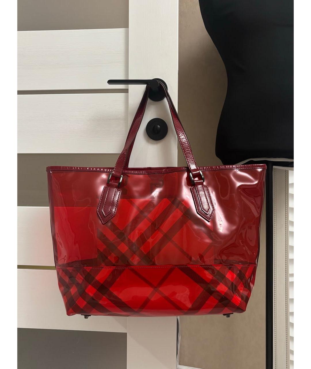 BURBERRY Красная сумка тоут, фото 9