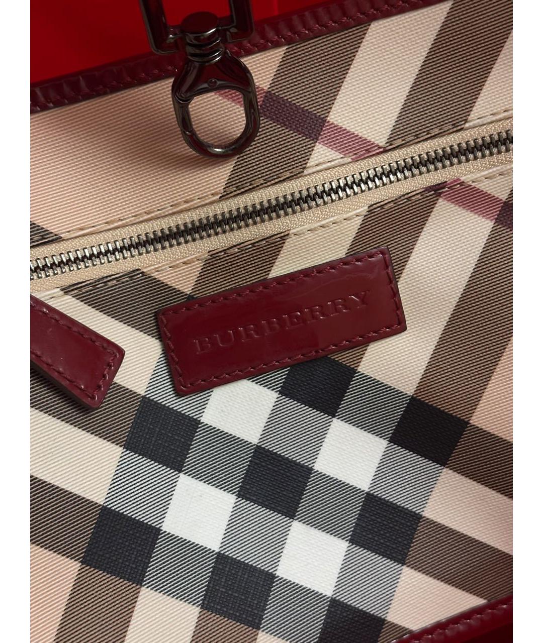 BURBERRY Красная сумка тоут, фото 5
