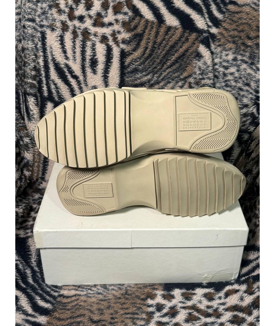 MAISON MARGIELA Бежевые низкие кроссовки / кеды, фото 4