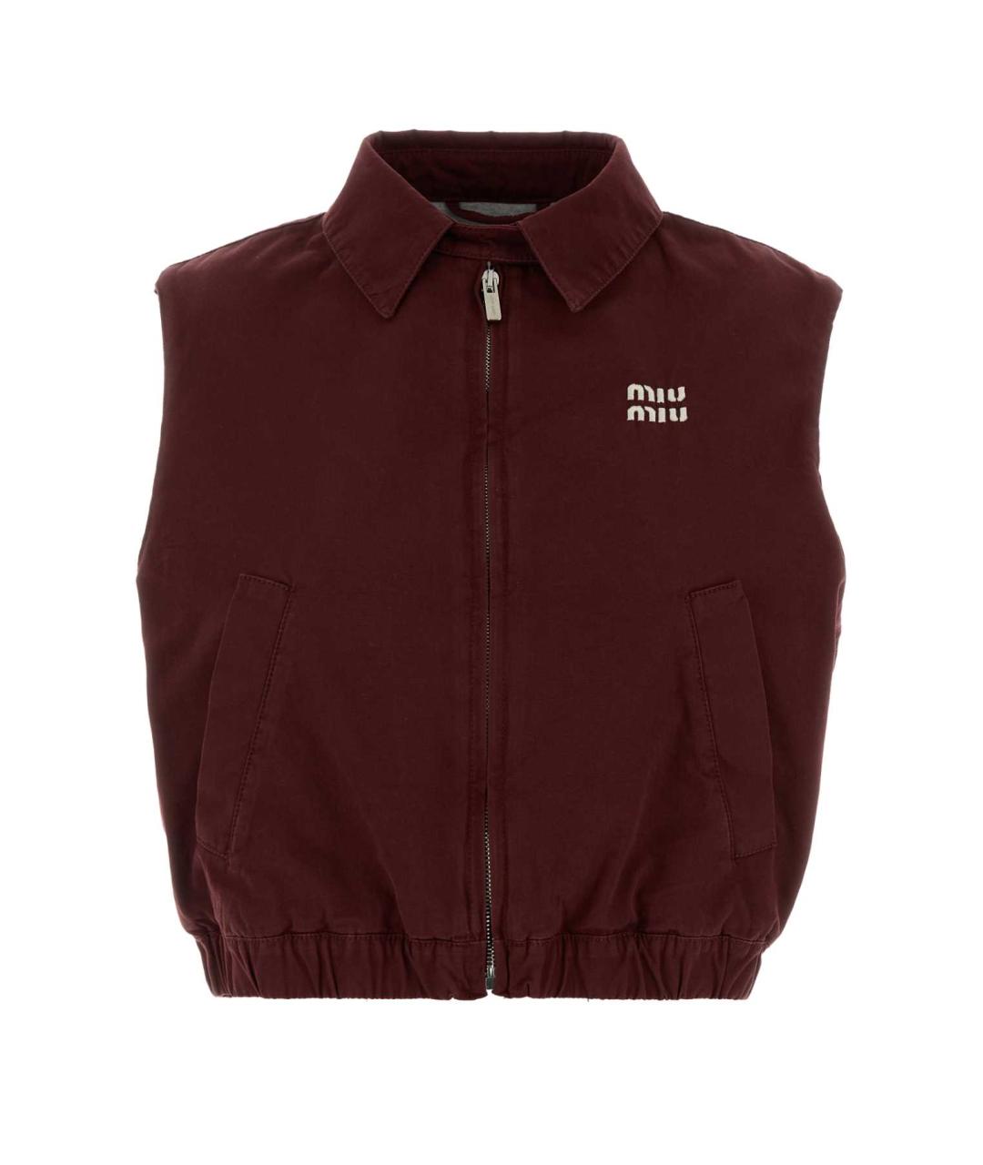MIU MIU Бордовый хлопковый жилет, фото 1