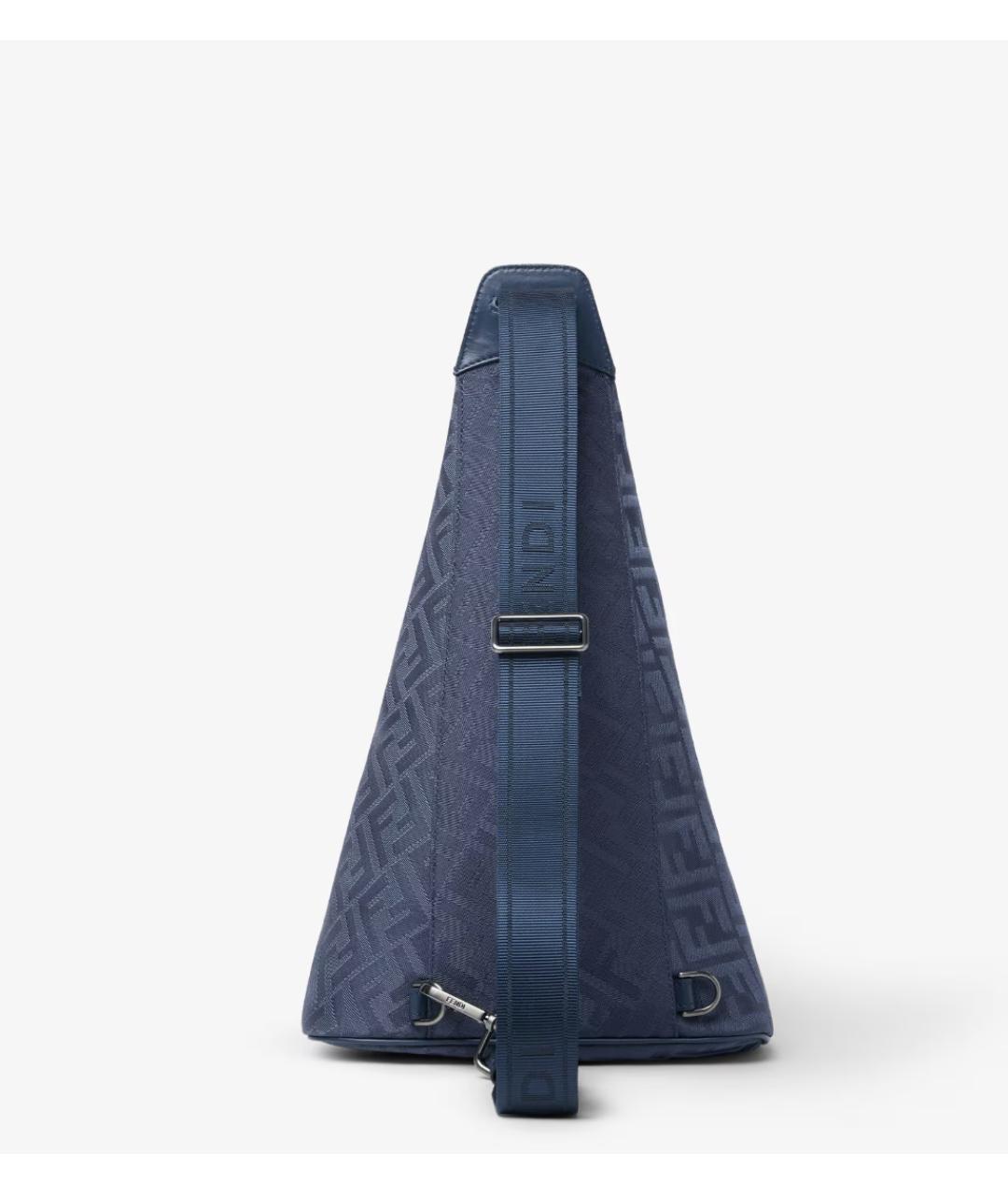 FENDI Синяя жаккардовая сумка на плечо, фото 3