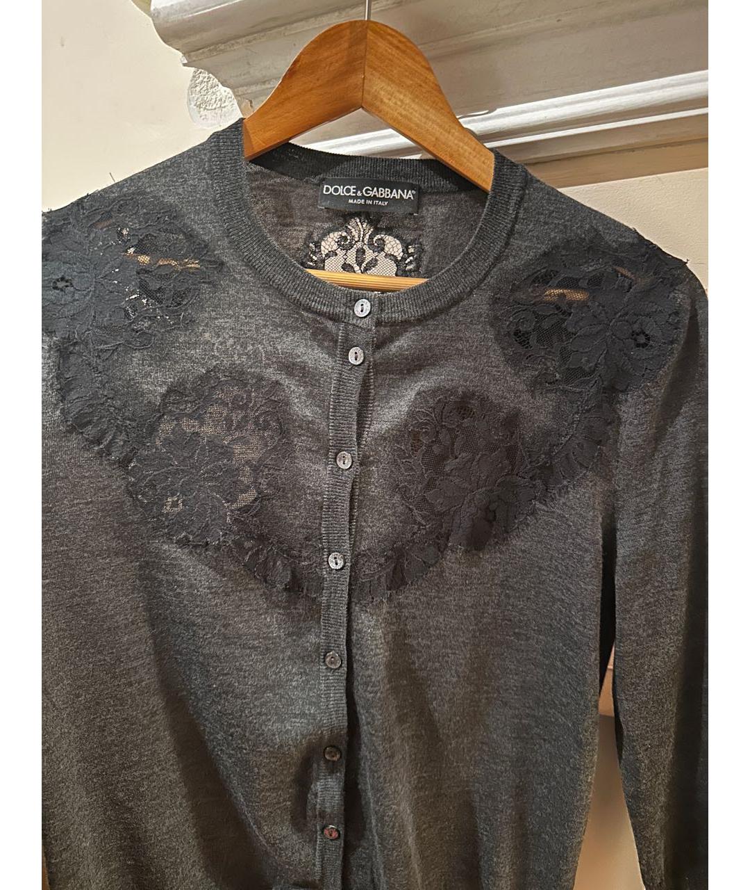 DOLCE&GABBANA Серый шерстяной джемпер / свитер, фото 3