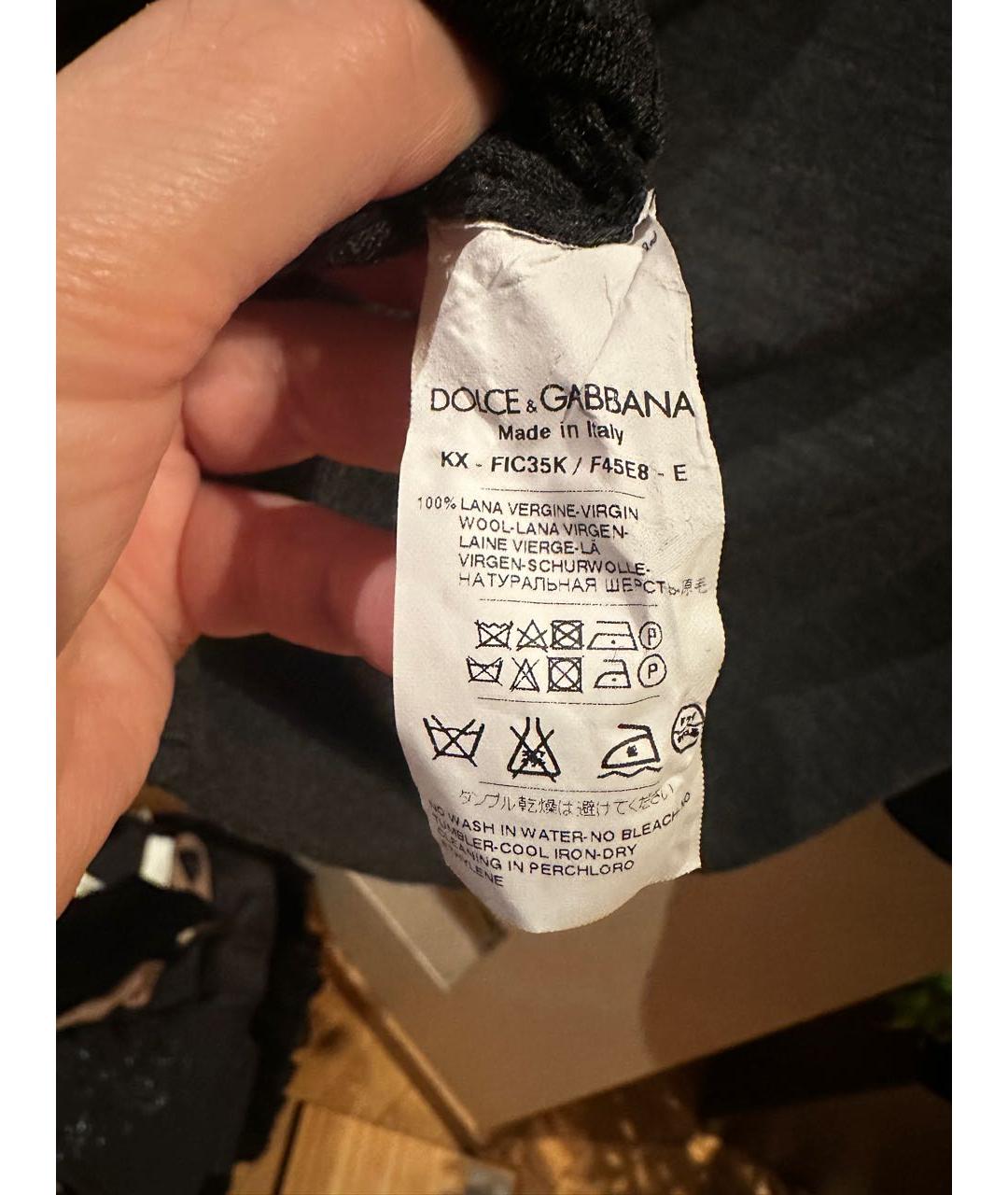 DOLCE&GABBANA Серый шерстяной джемпер / свитер, фото 4