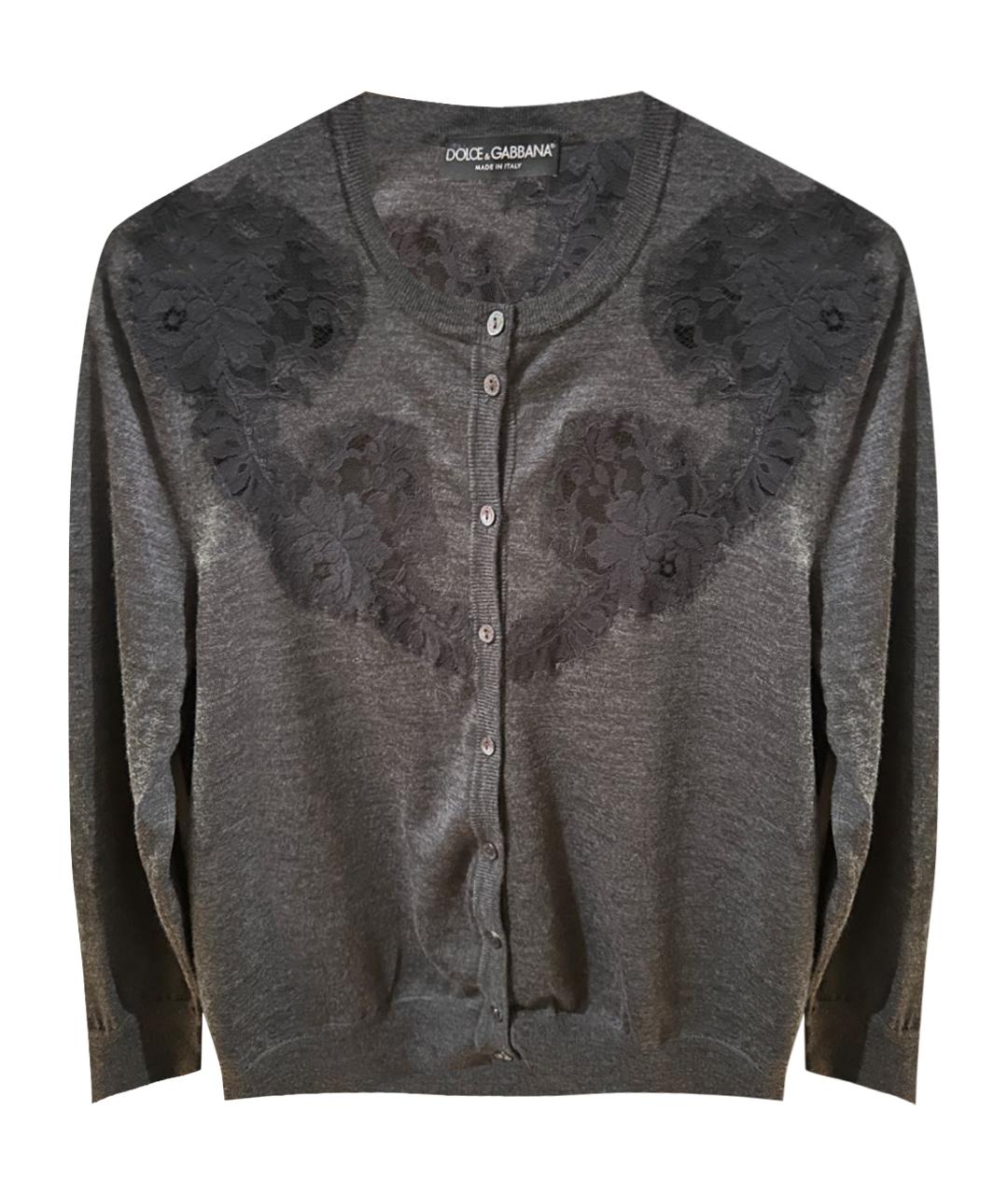 DOLCE&GABBANA Серый шерстяной джемпер / свитер, фото 1