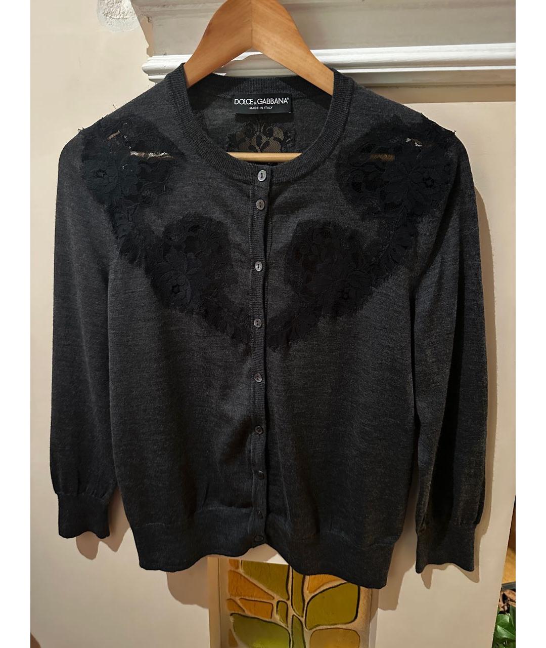 DOLCE&GABBANA Серый шерстяной джемпер / свитер, фото 6