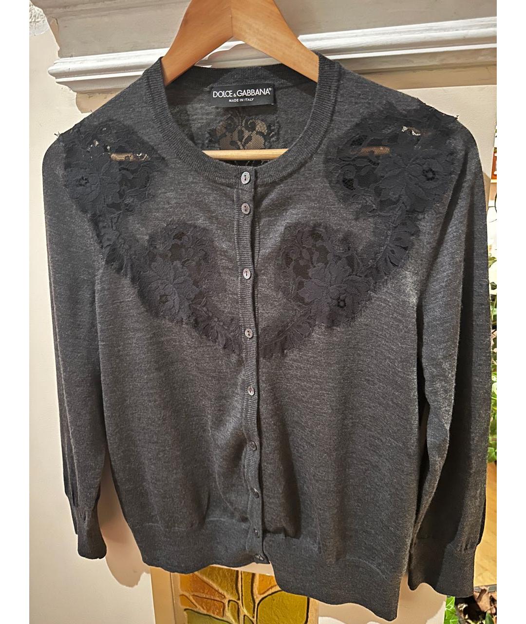 DOLCE&GABBANA Серый шерстяной джемпер / свитер, фото 7