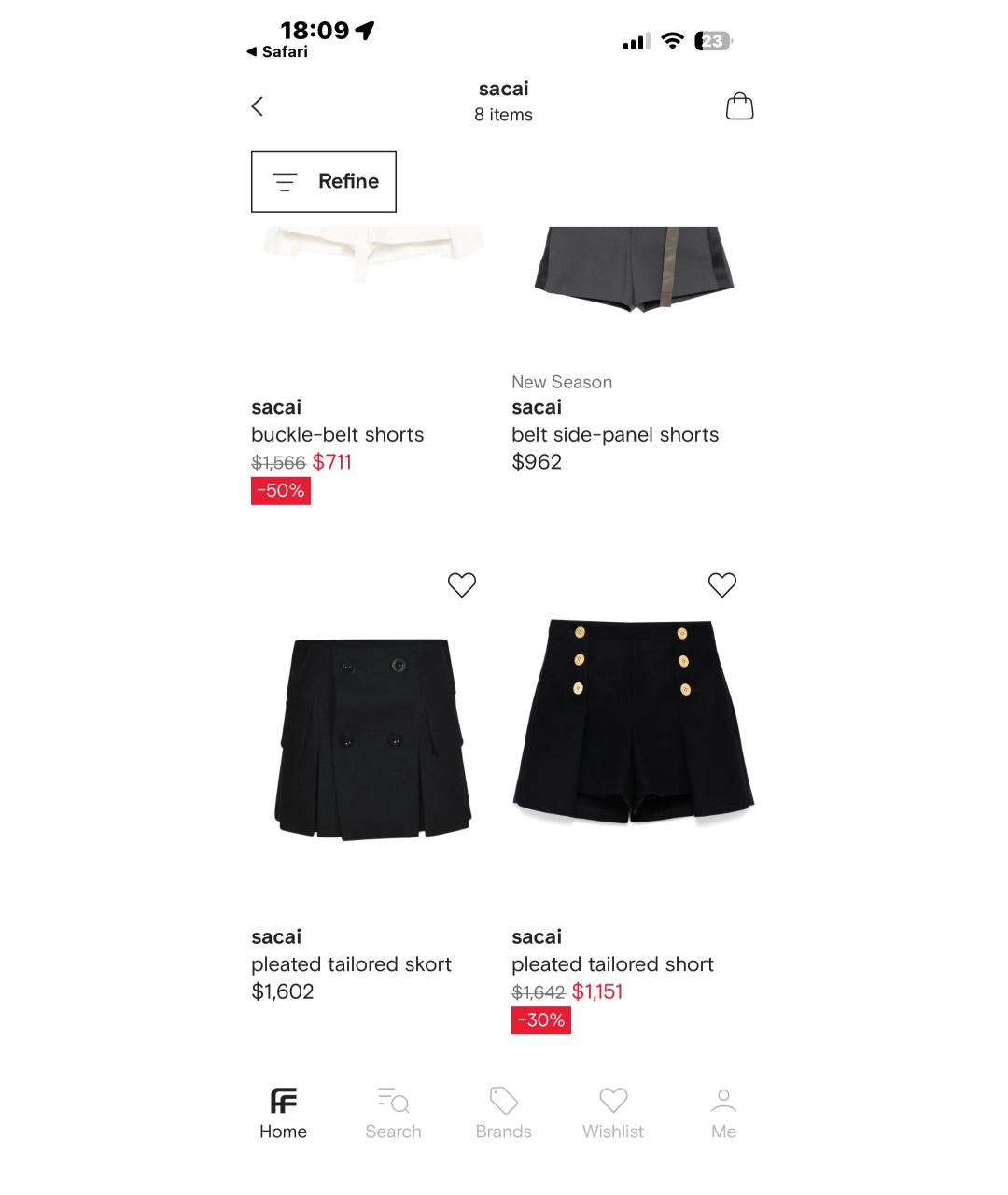 SACAI Темно-синие хлопковые шорты, фото 5