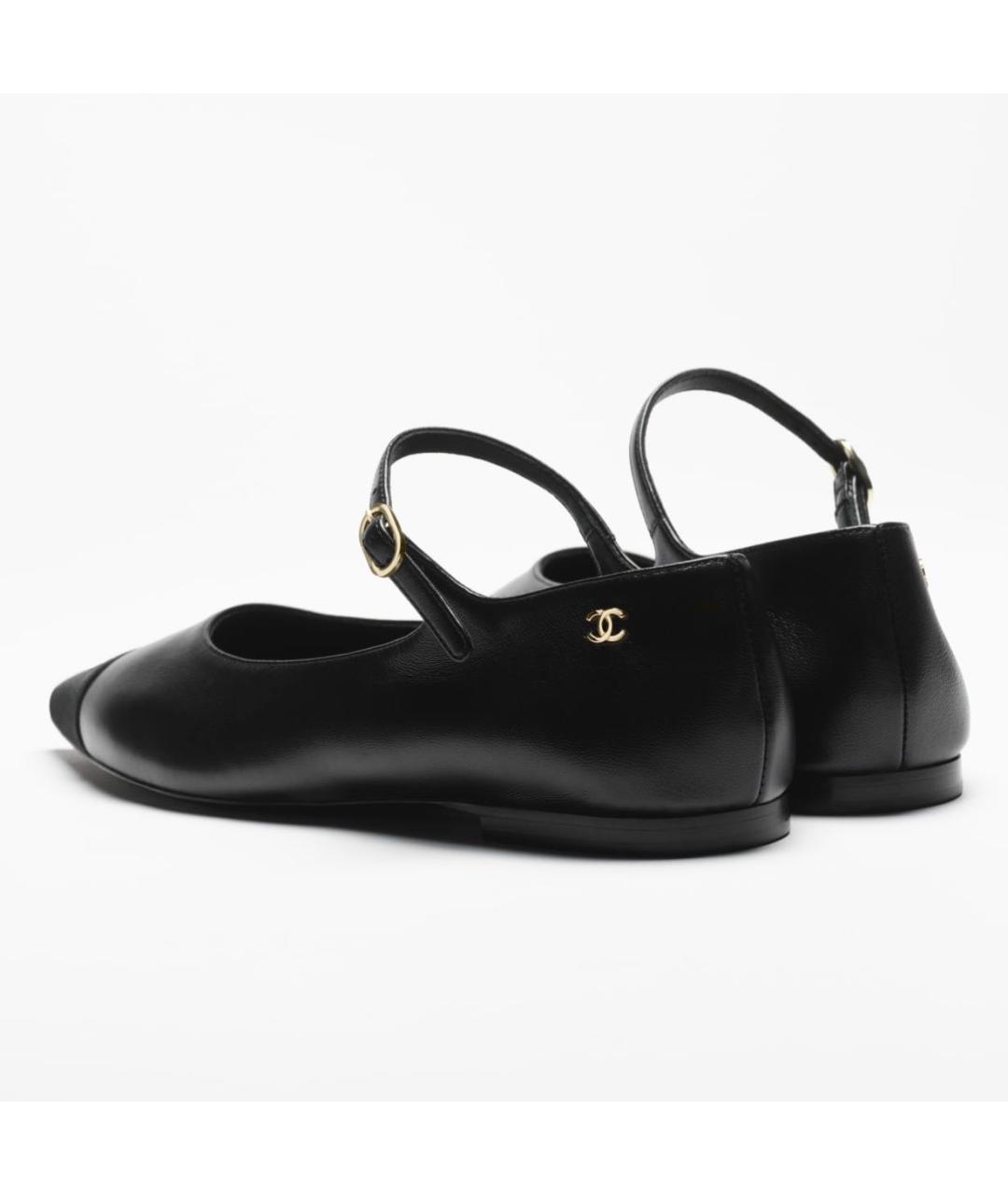 CHANEL Черные кожаные балетки, фото 3