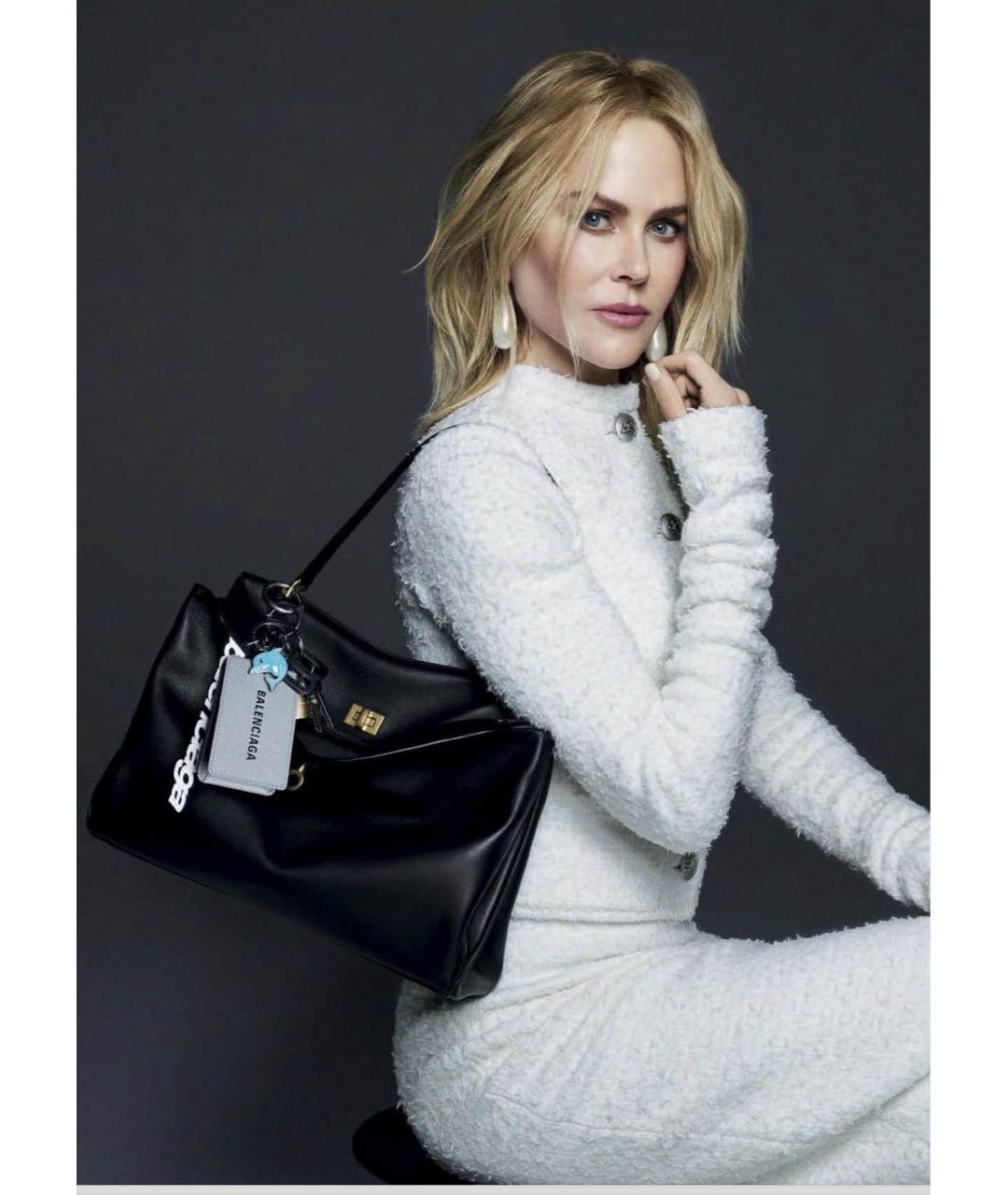 BALENCIAGA Черная кожаная сумка через плечо, фото 5