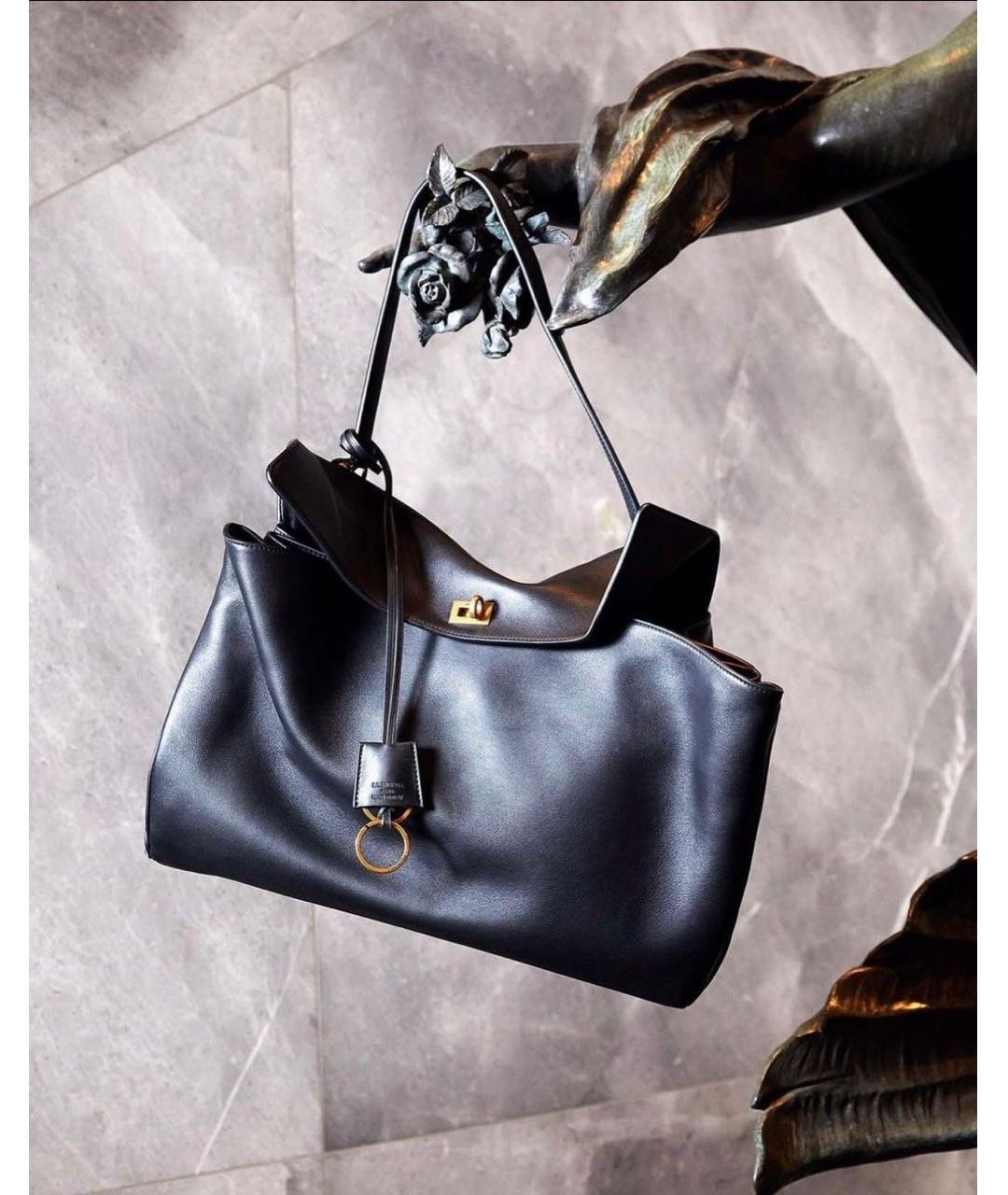 BALENCIAGA Черная кожаная сумка через плечо, фото 3