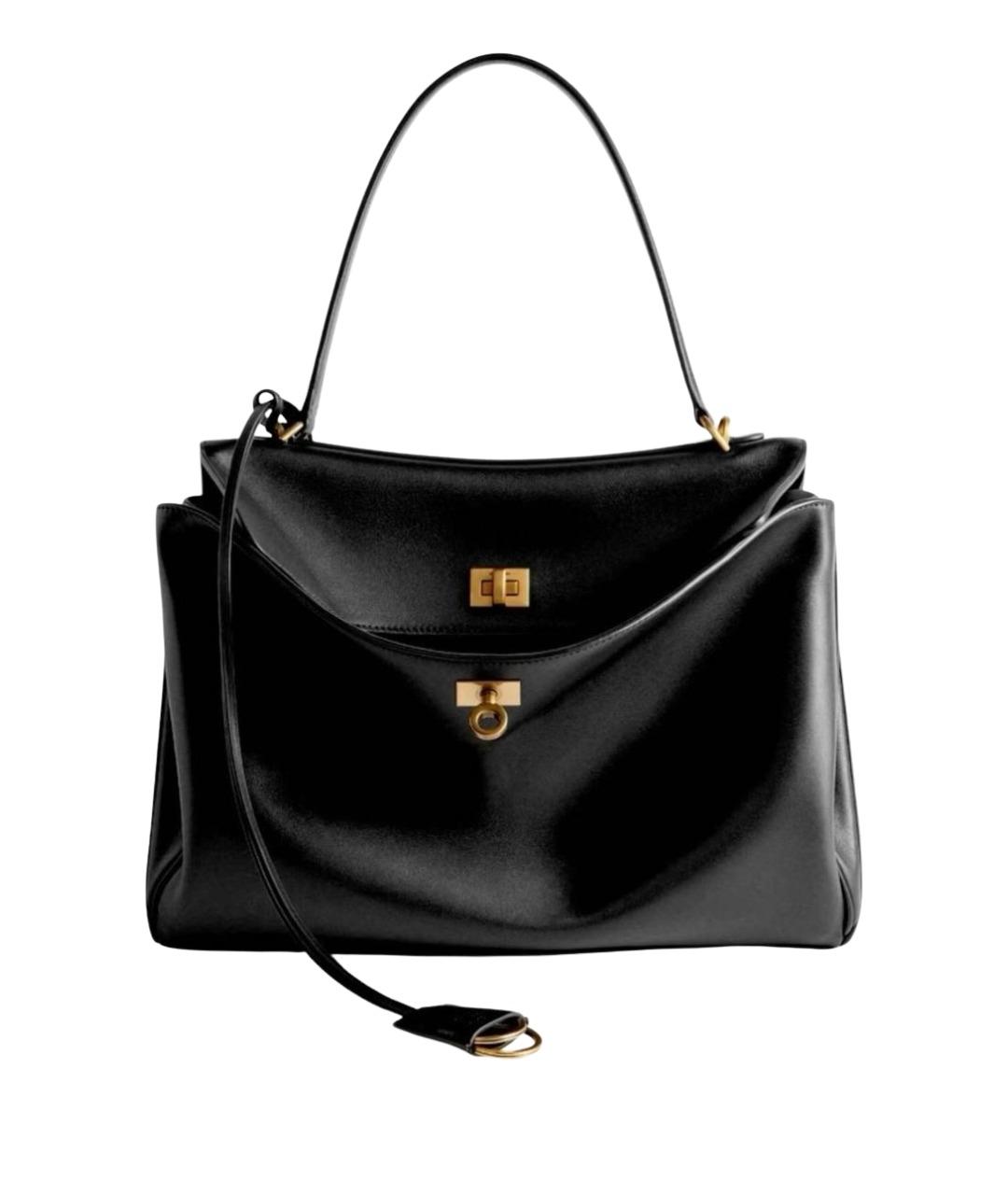 BALENCIAGA Черная кожаная сумка через плечо, фото 1