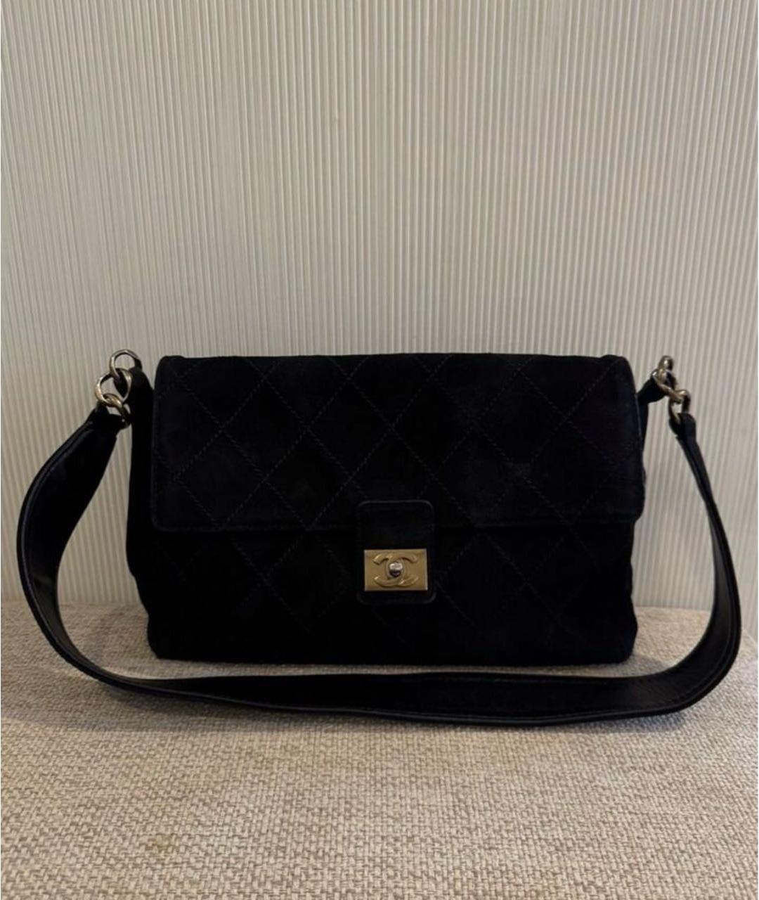 CHANEL Черная замшевая сумка через плечо, фото 2