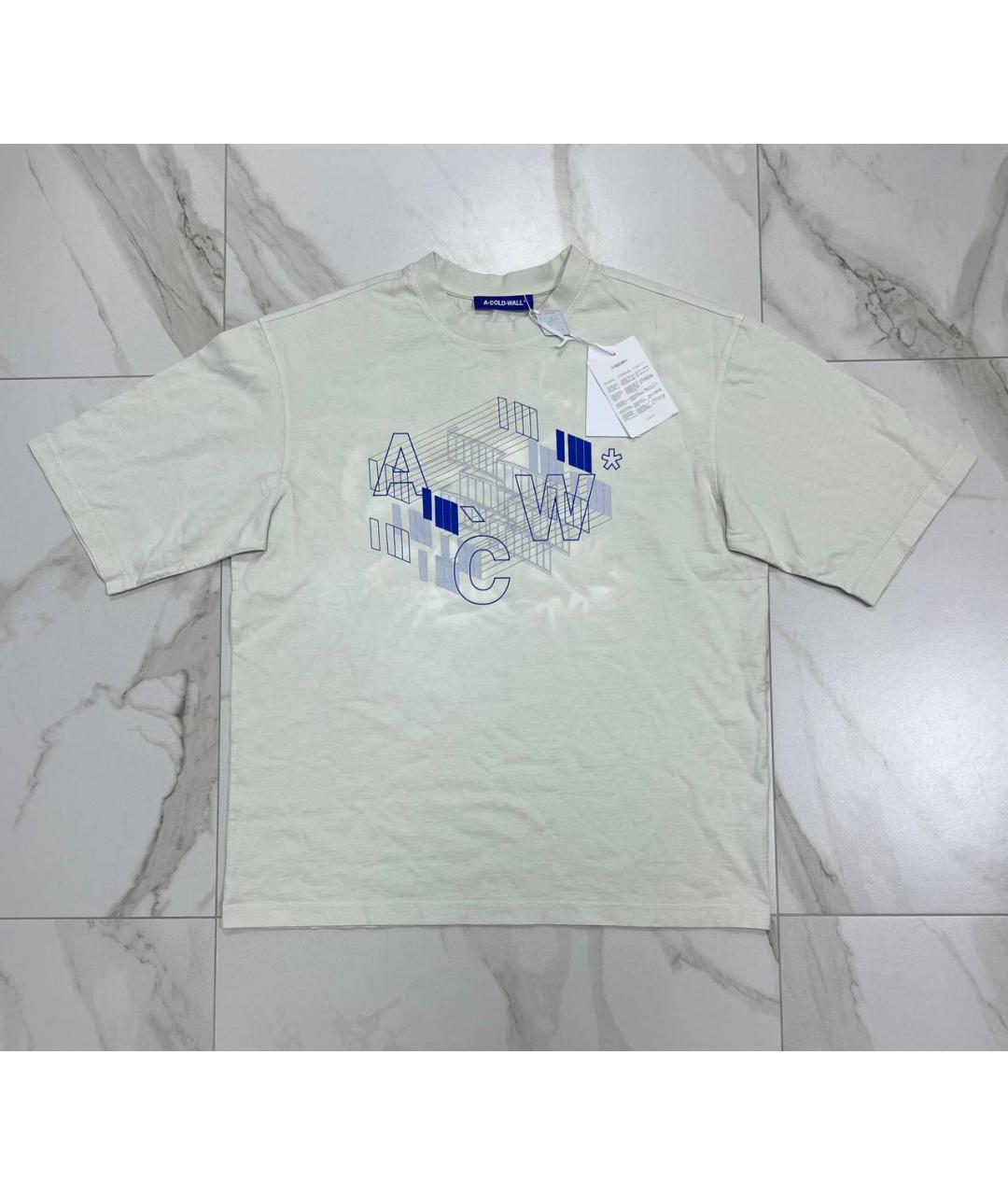 A-COLD-WALL* Бежевая хлопковая футболка, фото 8
