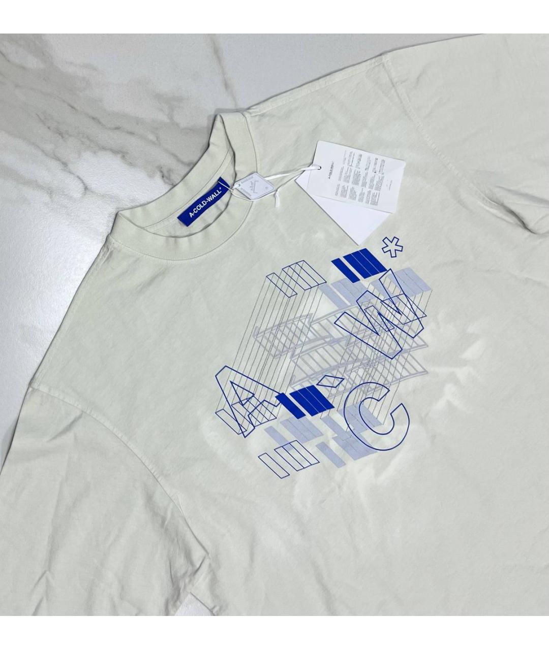 A-COLD-WALL* Бежевая хлопковая футболка, фото 2