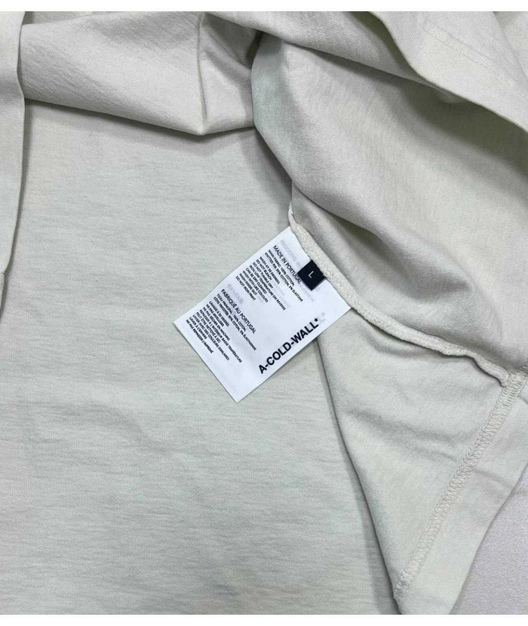 A-COLD-WALL* Бежевая хлопковая футболка, фото 3