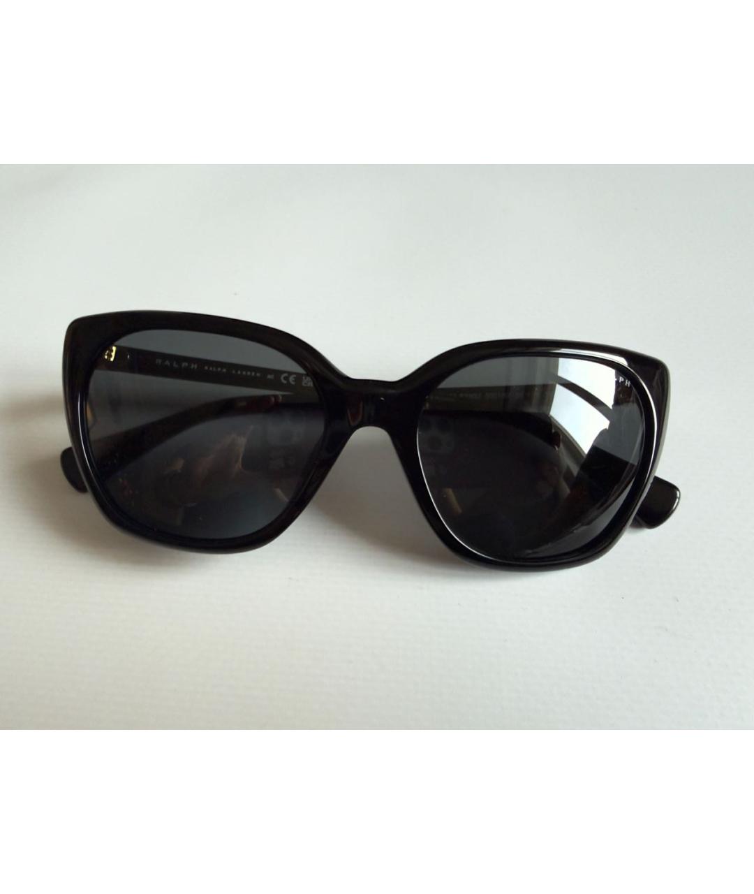 RALPH LAUREN Черные пластиковые солнцезащитные очки, фото 8