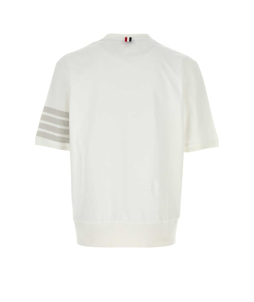 THOM BROWNE Белая хлопковая футболка, фото 2