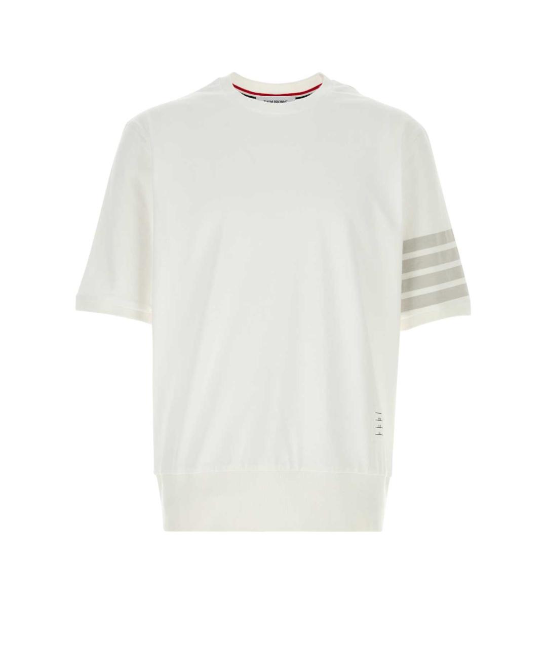 THOM BROWNE Белая хлопковая футболка, фото 1
