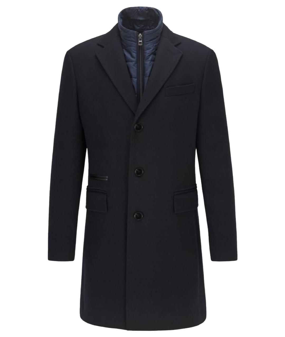 HUGO BOSS Темно-синее пальто, фото 1