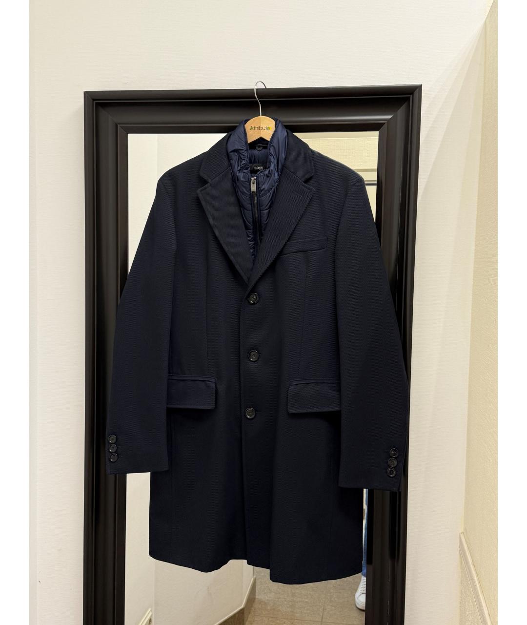 HUGO BOSS Темно-синее пальто, фото 2