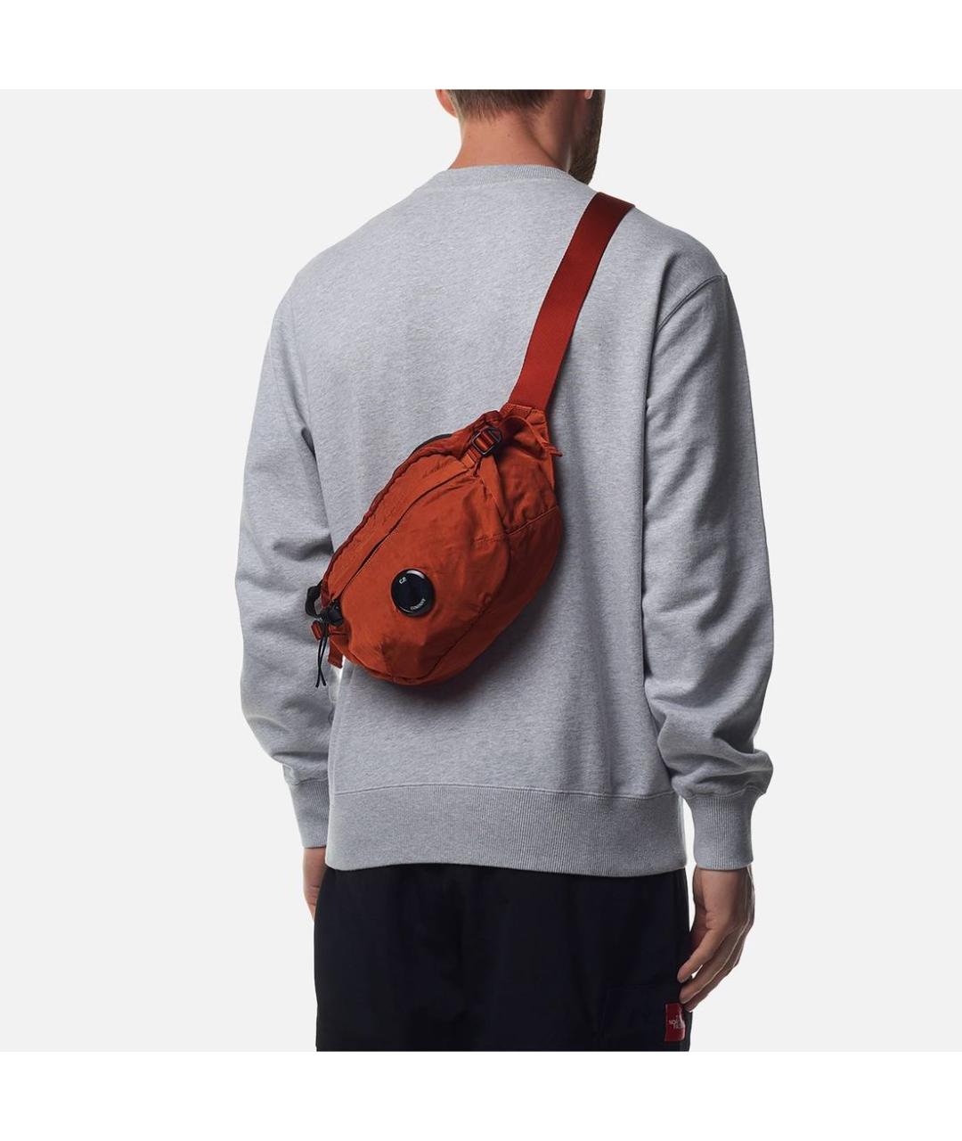 CP COMPANY Оранжевая тканевая сумка на плечо, фото 5